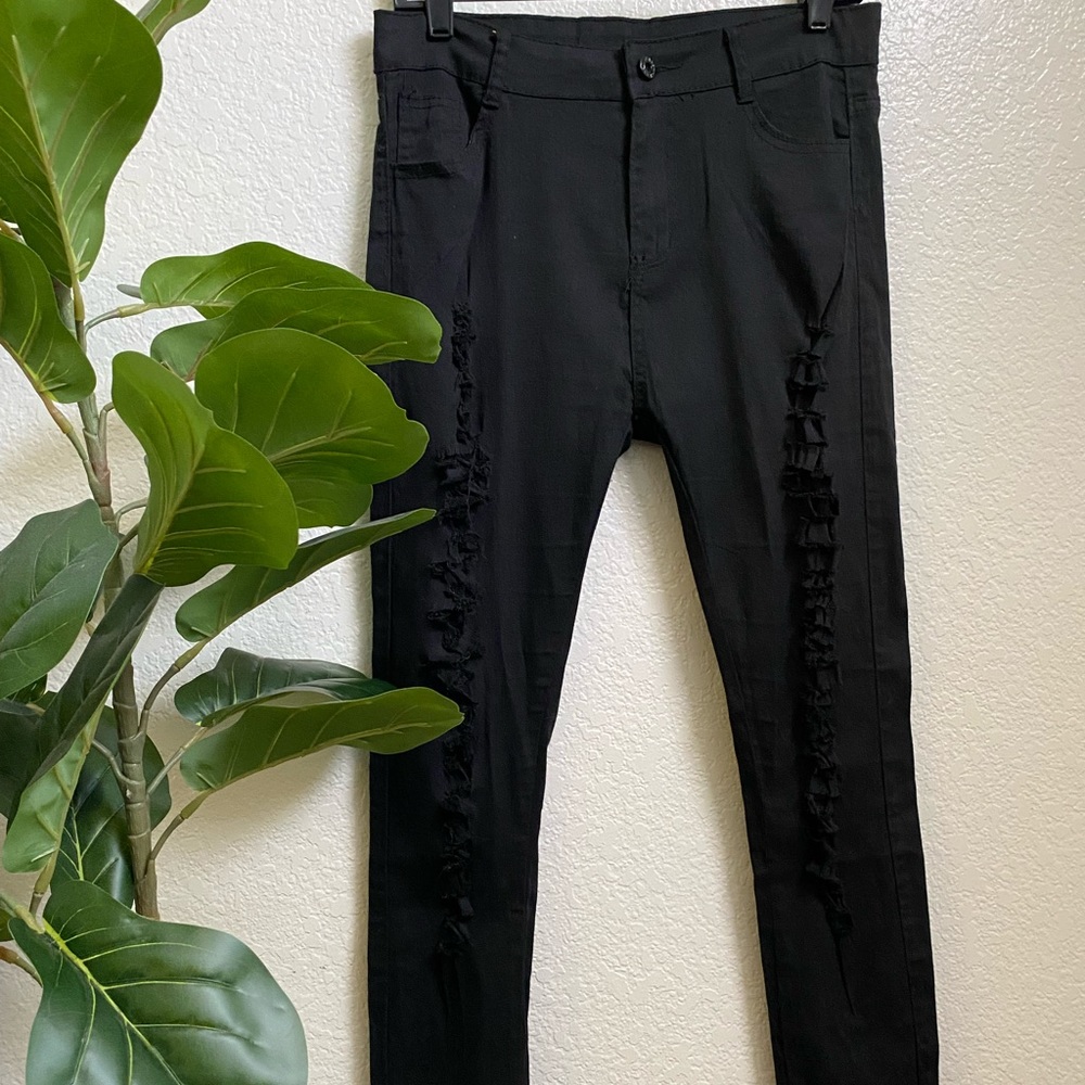Black Skinny Distressed Jeans